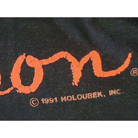 Harley-Davidson Black T-Shirt Razor Cut Sleeves Orange Logo MD Medium100% Cotton - Picture 3 of 10